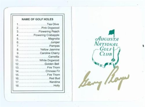 Autographed Scorecard Augusta National Masters