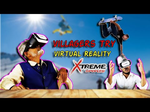 Villagers Try Extreme Sports VR ! Tribal People Try Extreme Sports On VR Headset