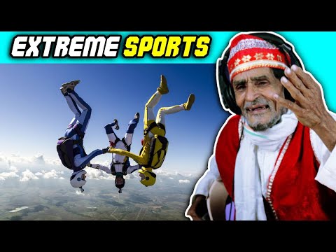 Villagers React To Extreme Sports Compilation ! Tribal People Try Extreme Sports Compilation