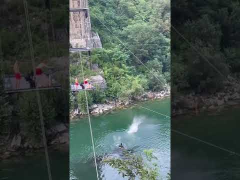 Cliff Jumping Level: Extreme!!! Setup by @_ddsquad #extreme #sports #espn #viral #shorts