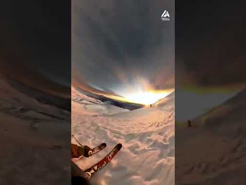 POV of a perfect end, to a perfect day skiing on the mountain ⛷️🌄 #shorts