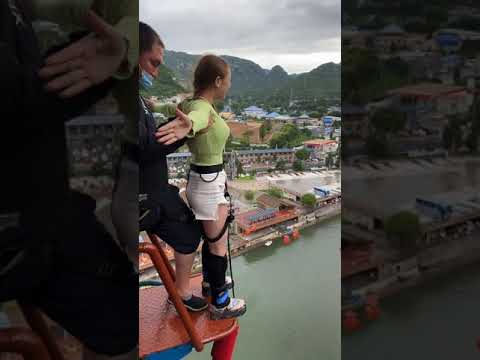 bungee jumping丨Extreme sports  #Bungee jumping  #beauty