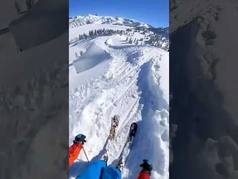 would you ski off a cliff? #skiing #extremesports #crazy #insane