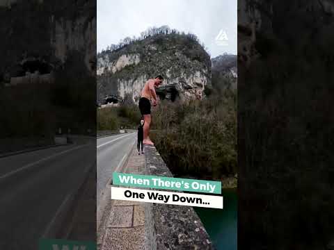 Guy Jumps off 20 Meter High Bridge Into River | People Are Awesome #extremesports #shorts
