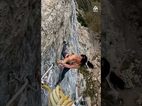 Woman Shows Incredible Strength While Rock Climbing | People Are Awesome #extremesports #shorts