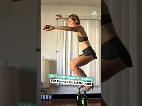 Woman Stands On Wine Bottles While Wearing Heels | People Are Awesome #extremesports #shorts