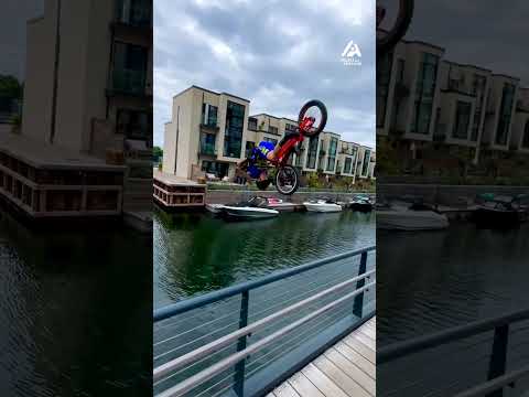 Man Front Flips On Bike Into River | People Are Awesome #extremesports #shorts