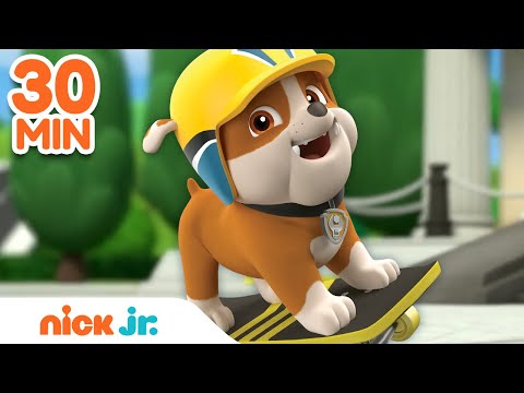 Rubble Skateboard Fun & Extreme Sports! 🛹 w/ PAW Patrol Pups | 30 Minute Compilation | Rubble & Crew